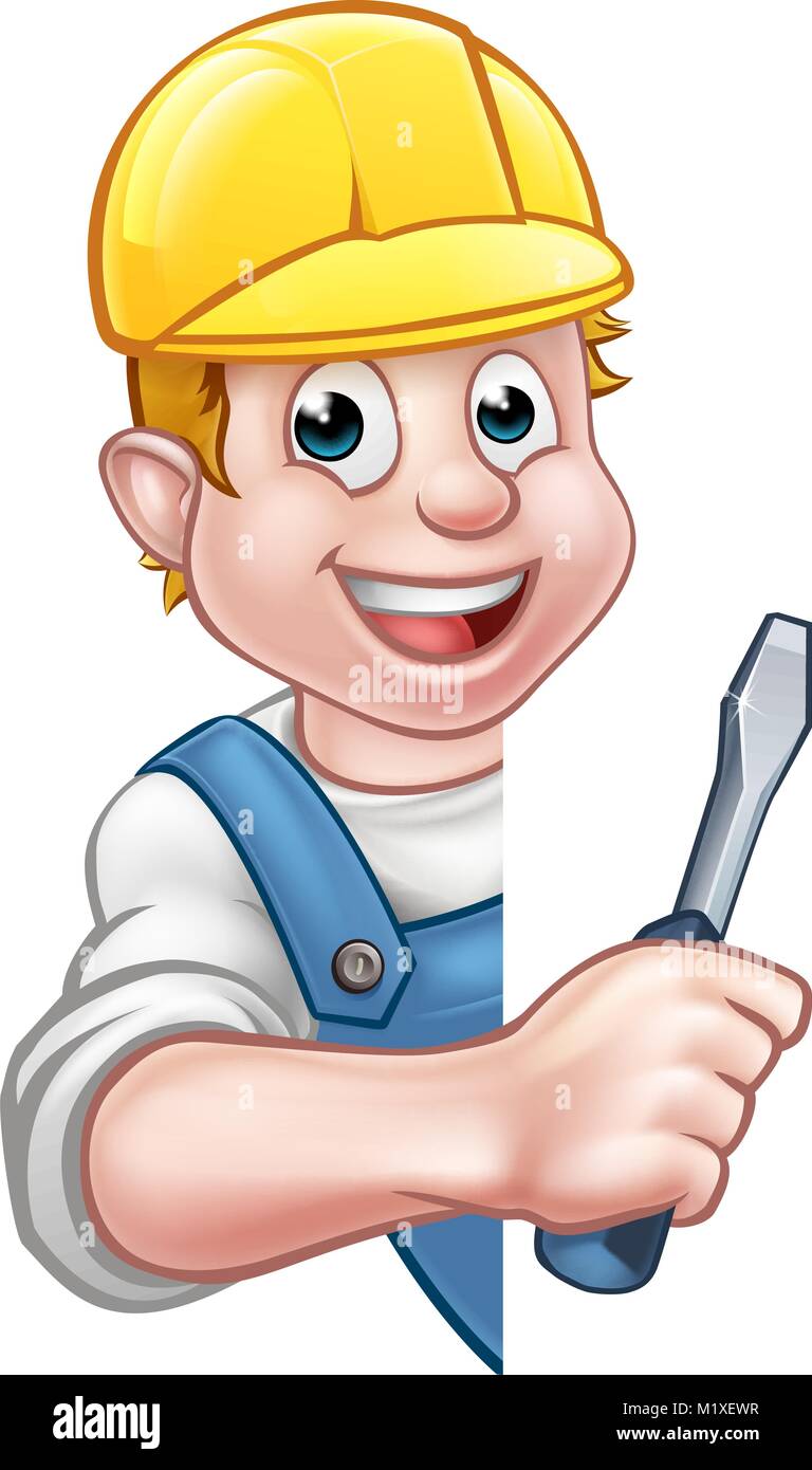 Cartoon Caractères Électricien Constructeur Illustration de Vecteur