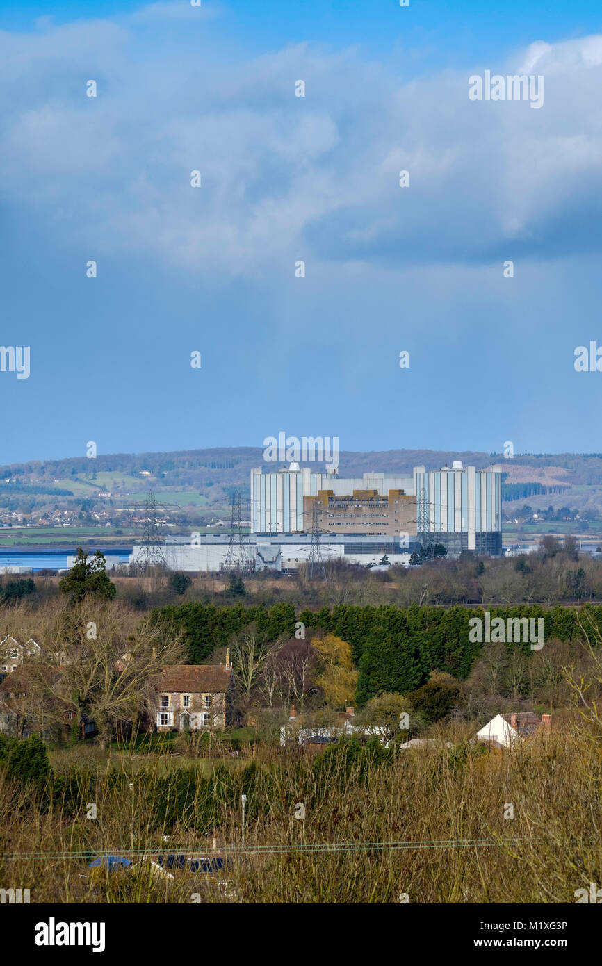 Le PONT DE CENTRALE NUCLÉAIRE, SUR LES RIVES DU FLEUVE SEVERN < < GLOUCESTERSHIRE ENGLAND UK Banque D'Images