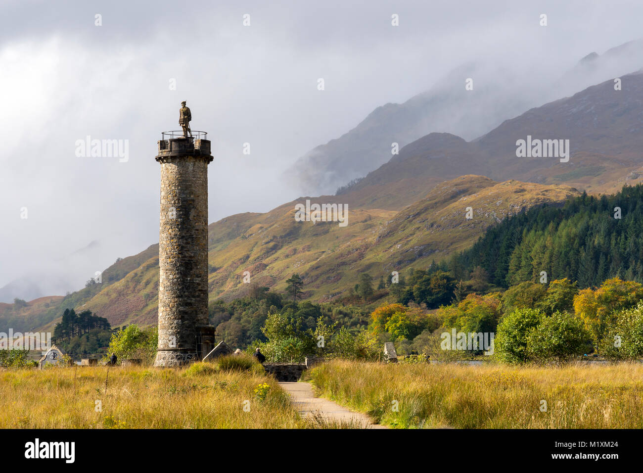 L'Écosse 2017 monument de Glenfinnan monument iconique en rendant hommage à ceux qui sont morts en combattant la cause Jacobite Banque D'Images