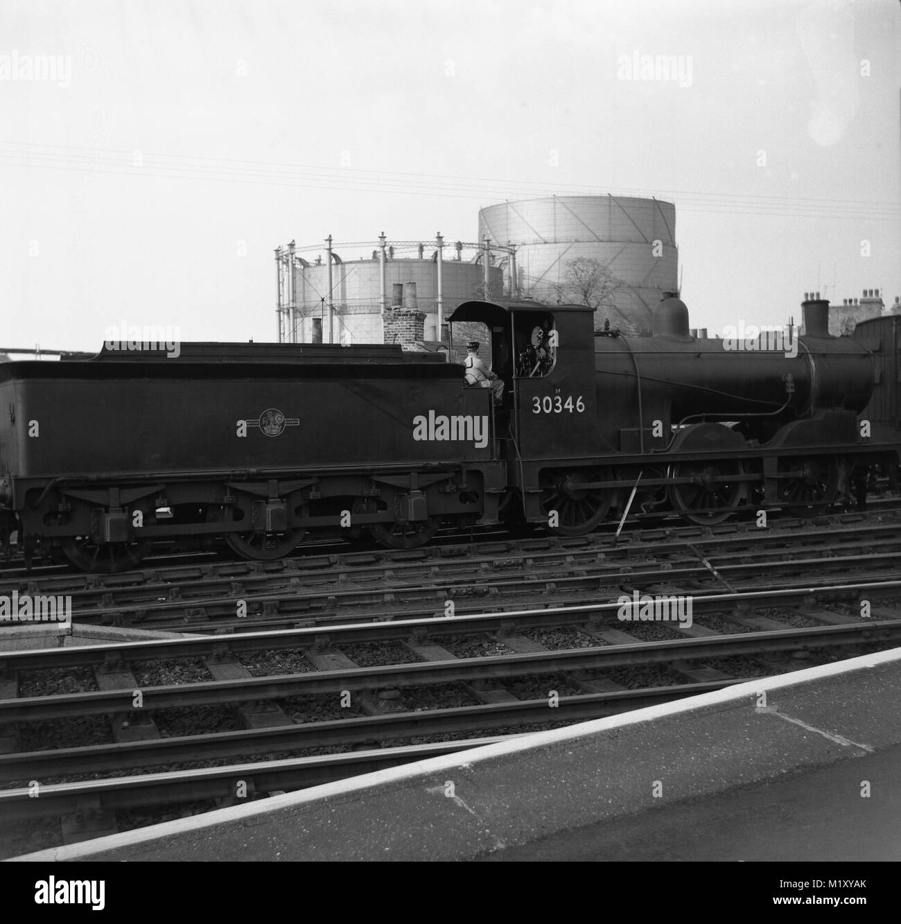 Machine à vapeur 30346 avec les détenteurs de gaz de référence 3057 mon Banque D'Images