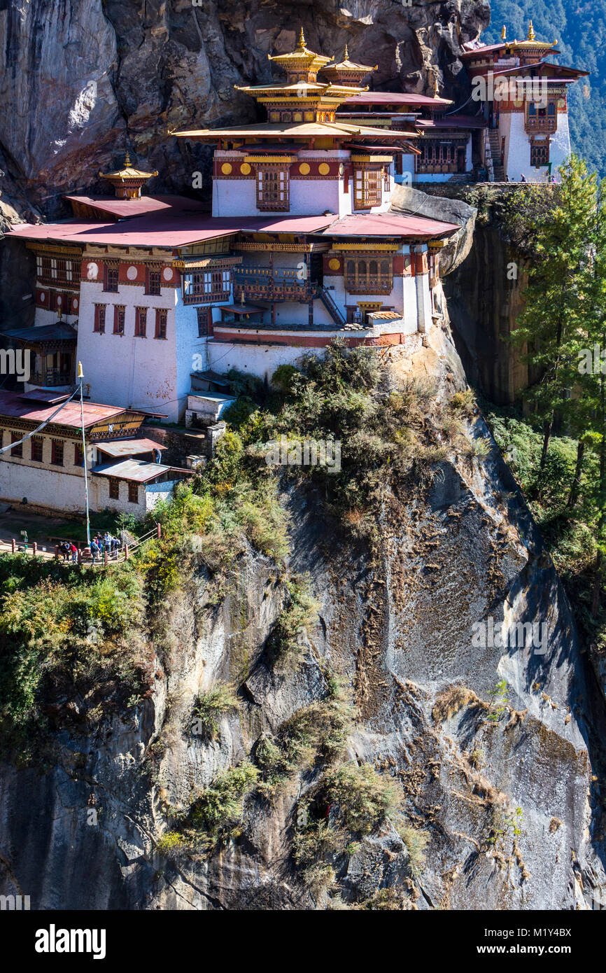 Paro, Bhoutan. Le nid du tigre monastère. Banque D'Images