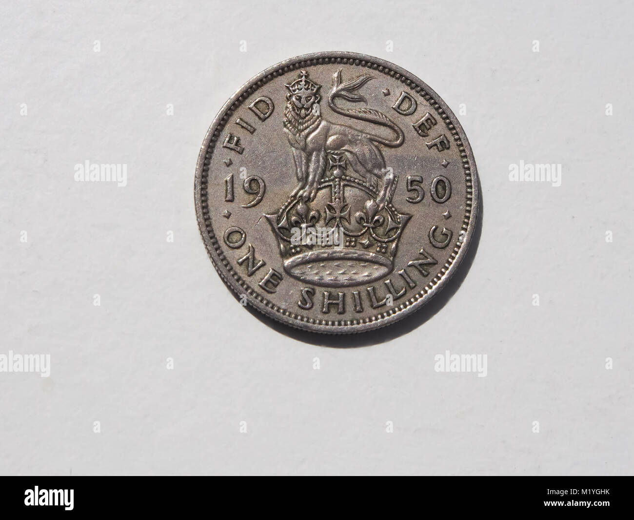 Une pièce d'un shilling 1959 Banque D'Images