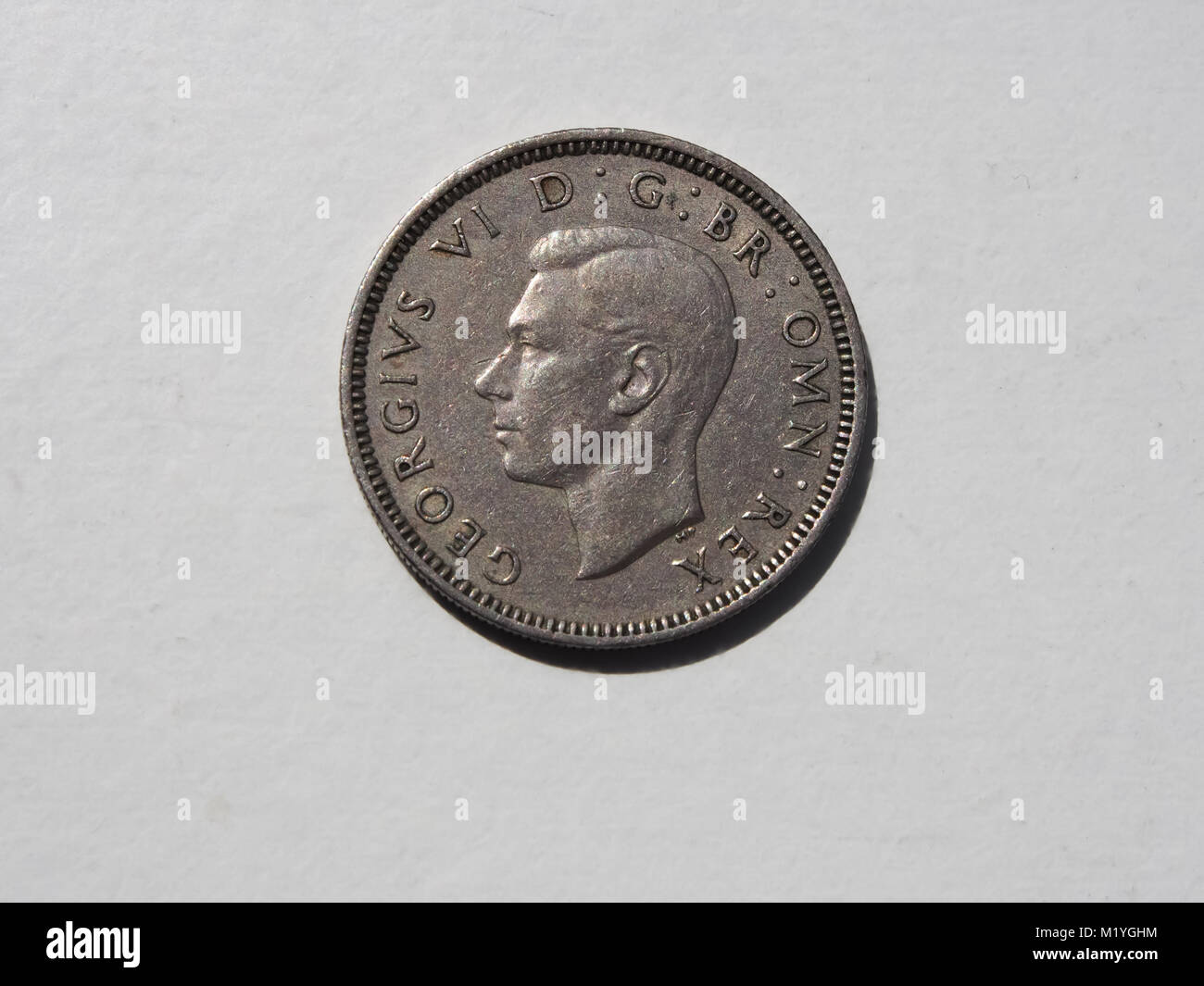 Une pièce d'un shilling 1959 Banque D'Images