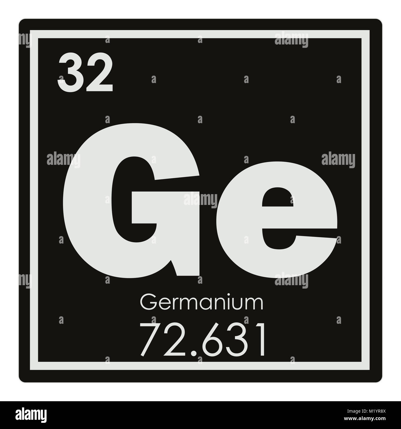 Tableau périodique des éléments chimiques de germanium symbole de la science Banque D'Images