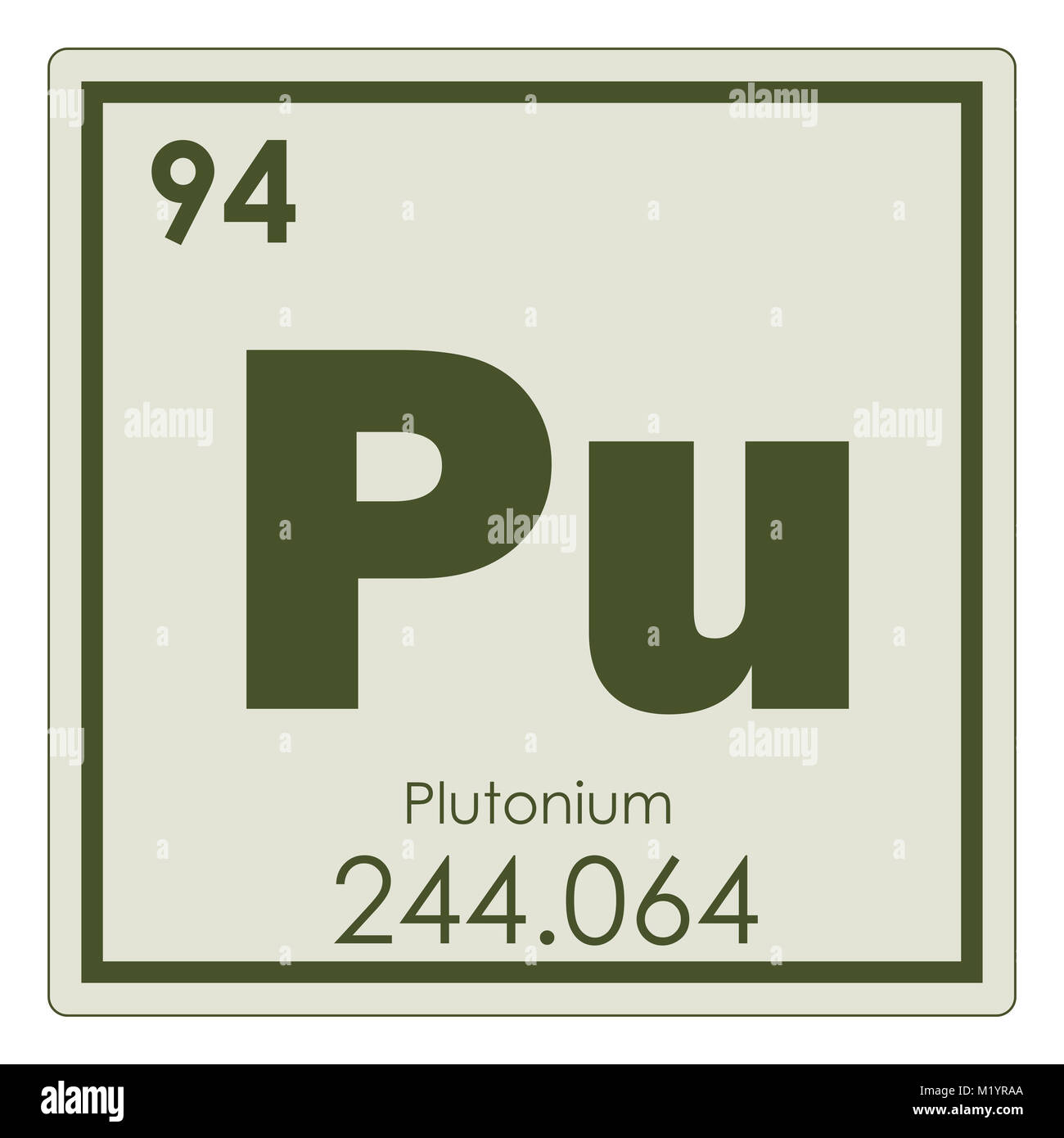 Tableau périodique des éléments chimiques de plutonium symbole de la science Banque D'Images