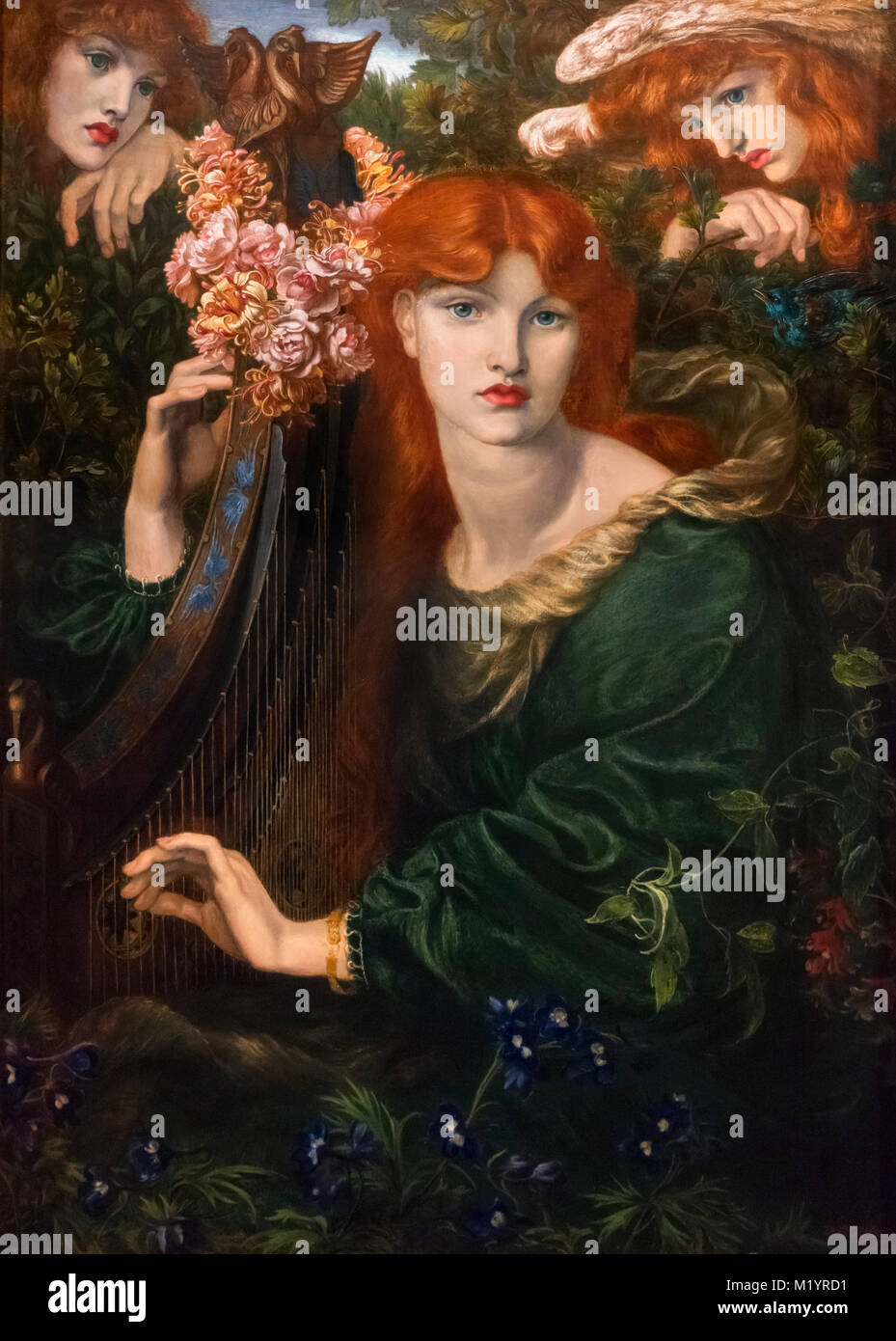 La Ghirlandata par Dante Gabriel Rossetti (1828-1882), huile sur toile, 1873. Banque D'Images