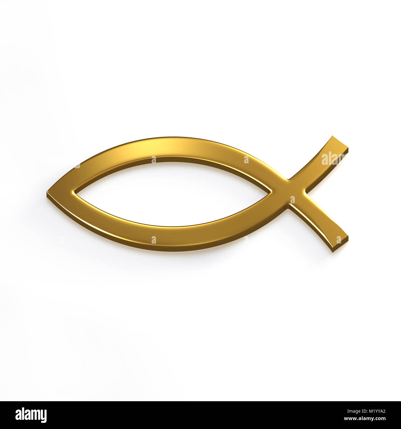 Poisson d'or le Christ . Illustration 3D Render Banque D'Images
