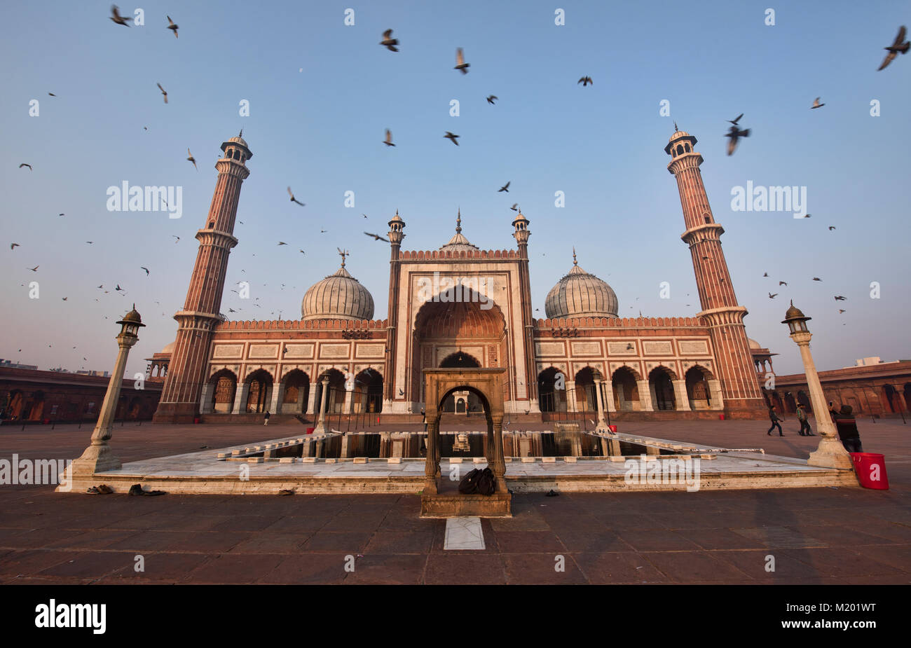 L'immense Jama Masjid, la plus grande mosquée d'Inde, Old Delhi Banque D'Images