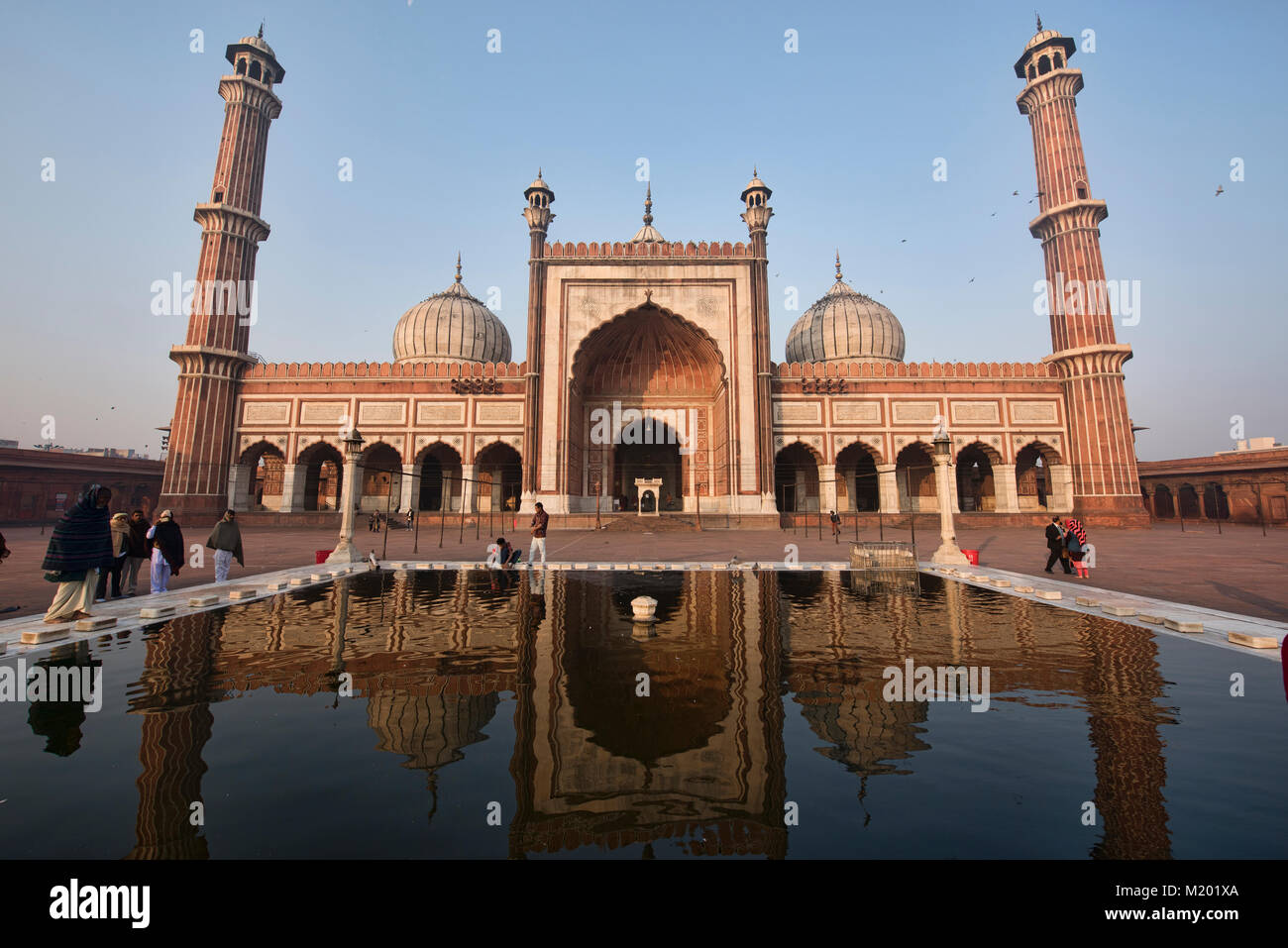 L'immense Jama Masjid, la plus grande mosquée d'Inde, Old Delhi Banque D'Images