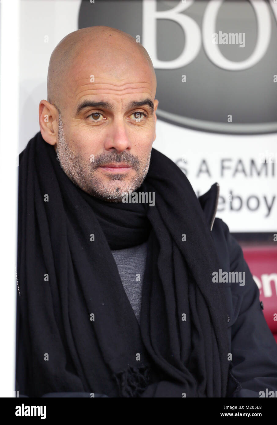 Manchester City manager Pep Guardiola avant la Premier League match à Turf Moor, Burnley. Banque D'Images