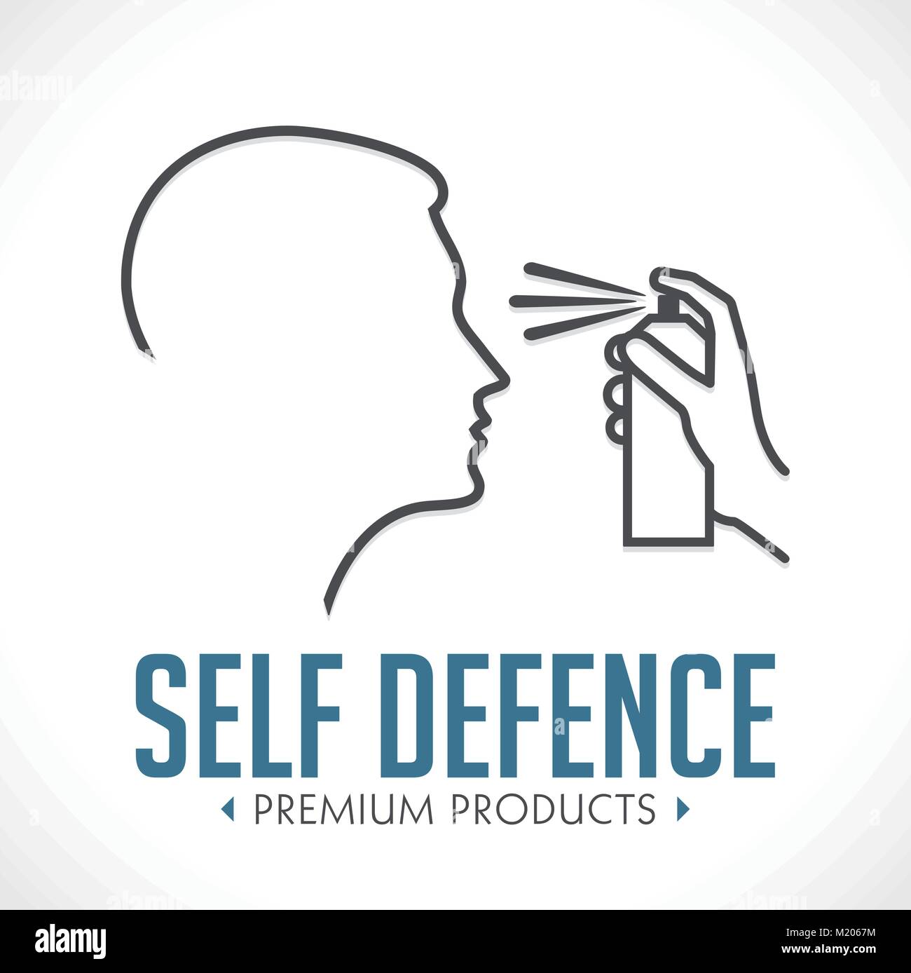 Le gaz poivré - self défense logo concept Illustration de Vecteur