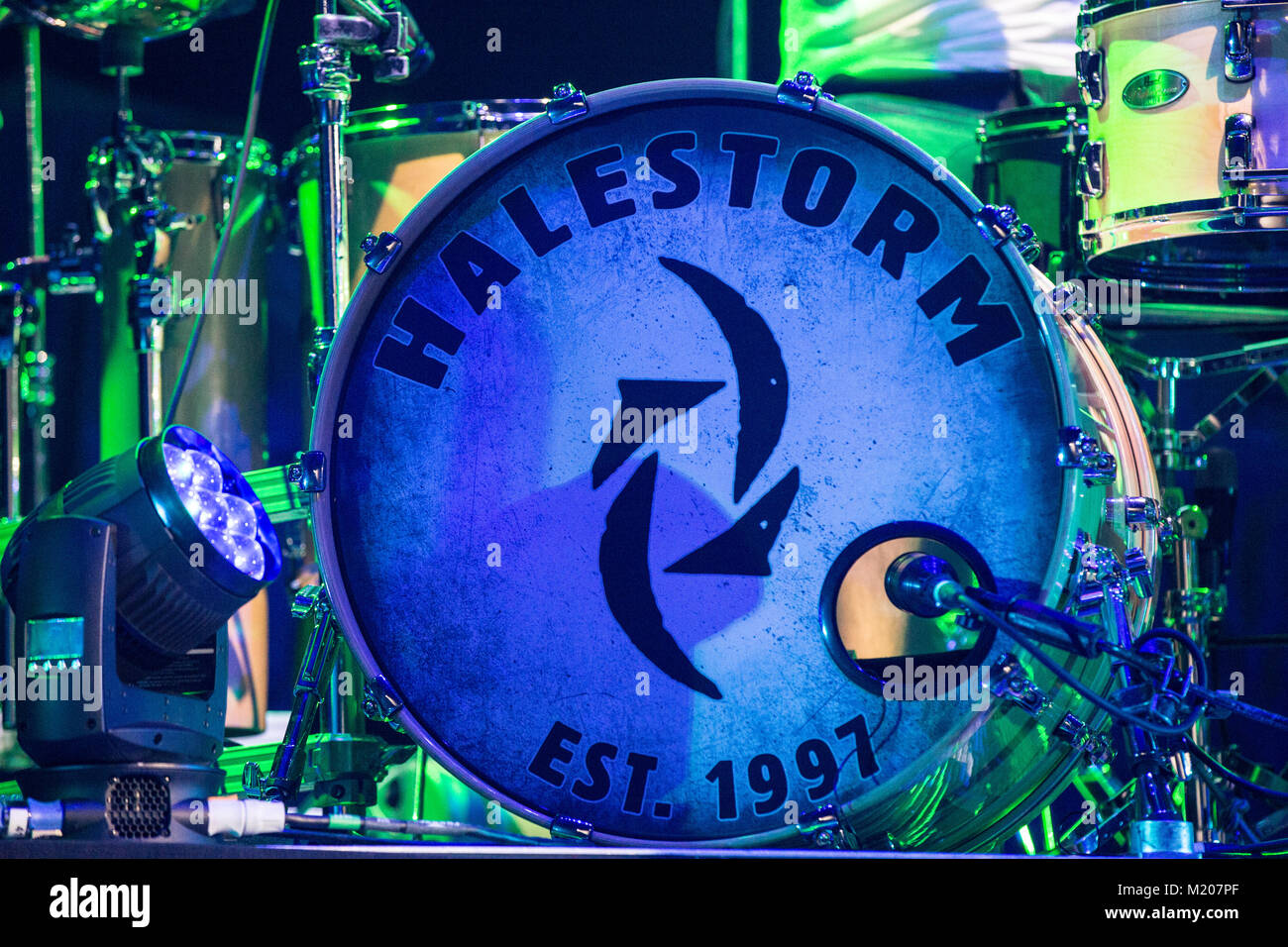 Abbotsford, C.-B.) / Canada - le 27 janvier 2018 : hard rock américain Halestorm effectuant au centre Abbotsford Banque D'Images