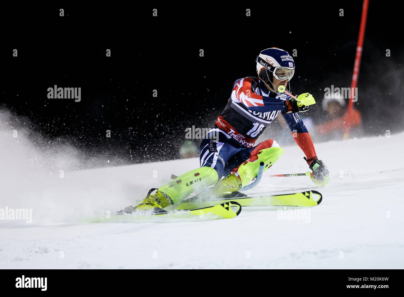 Madonna di Campiglio, Italie 22 décembre 2017. RYDING Dave (GBR) qui se font concurrence sur les AUDI FIS Coupe du Monde de Ski alpin Slalom sur les 3tre Canalone Banque D'Images