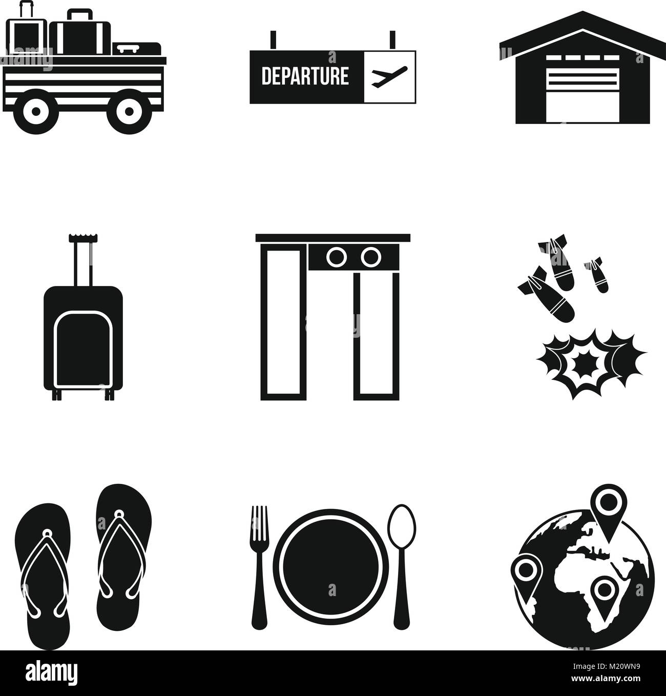 La capacité de charge, le style simple icons set Illustration de Vecteur