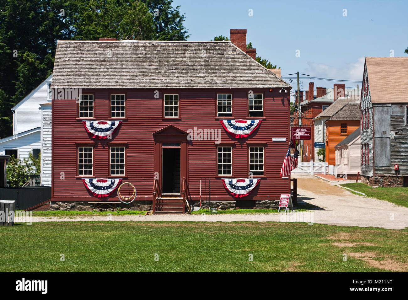 New Hampshire Portsmouth : Strawbery Banke Museum de flaque Dock , Jones House Banque D'Images