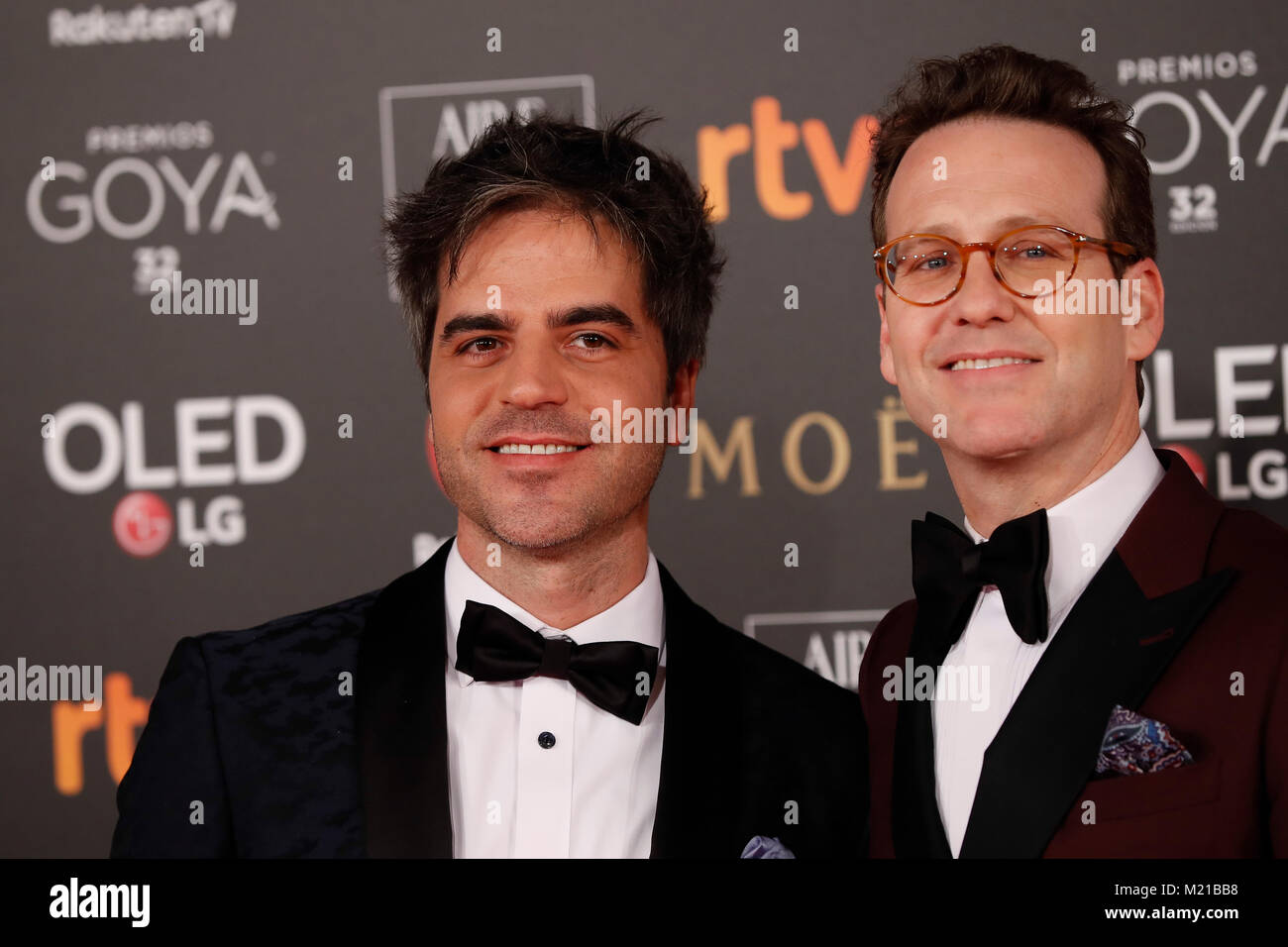 Ernesto acteurs Séville et Joaquin Reyes au photocall au cours de la 32ème assemblée Goya Film Awards à Madrid, le samedi 03 février 2018. Más Información Gtres Crédit : Comuniación sur ligne, S.L./Alamy Live News Banque D'Images