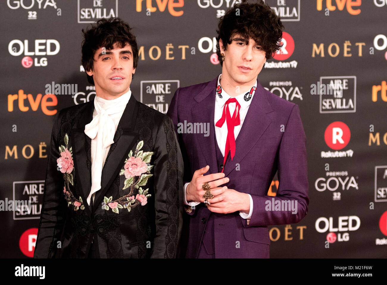 Madrid, Espagne. 3 Février, 2018. Javier Ambrossi et Javier Calvo pendant le tapis rouge de l'espagnol Film Awards 'Goya' le 3 février 2018 à Madrid, Espagne. ©david Gato/Alamy Live News Banque D'Images