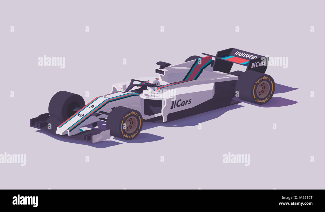 Vector poly voiture de course formule basse Illustration de Vecteur