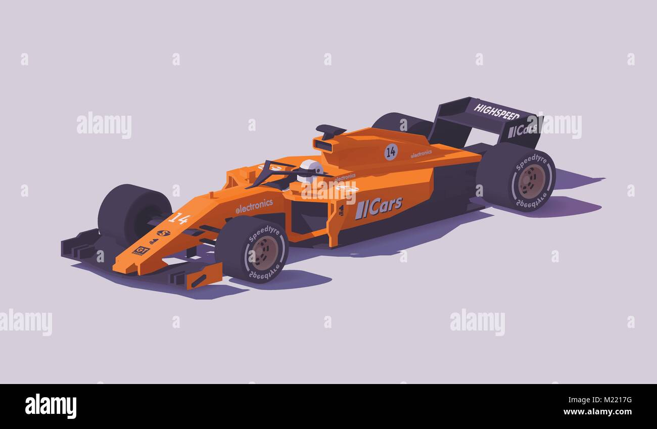 Vector poly voiture de course formule basse Illustration de Vecteur