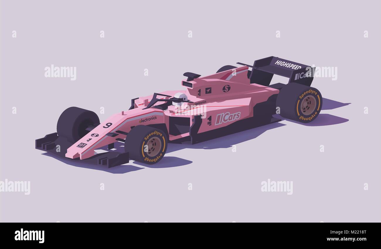 Vector poly voiture de course formule basse Illustration de Vecteur