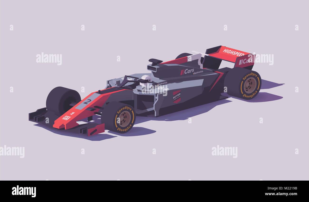 Vector poly voiture de course formule basse Illustration de Vecteur