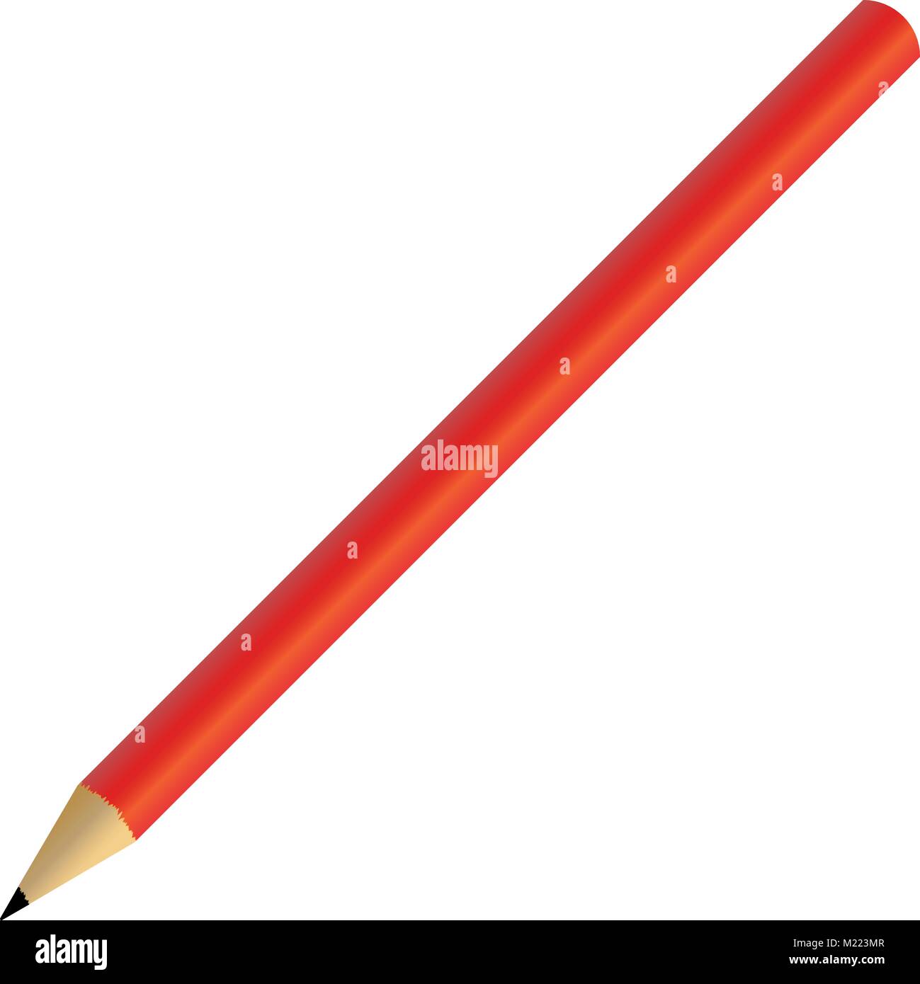 Crayon rouge isolated on white Illustration de Vecteur