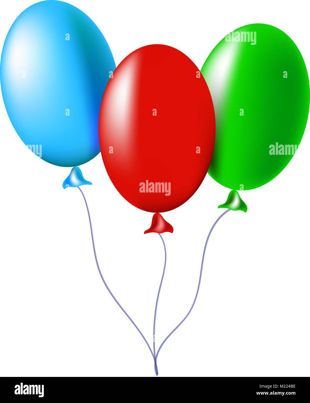 Ballons rouge vert bleu Illustration de Vecteur