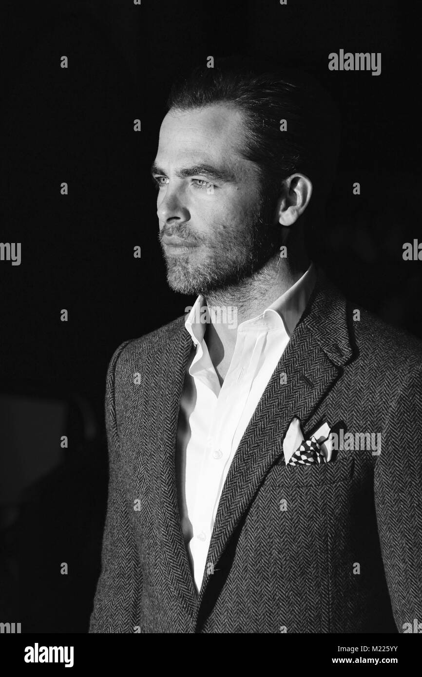 Londres - Jan 20, 2014 : Chris Pine assiste à la première de Jack Ryan : Shadow recruter à la vue West End Banque D'Images