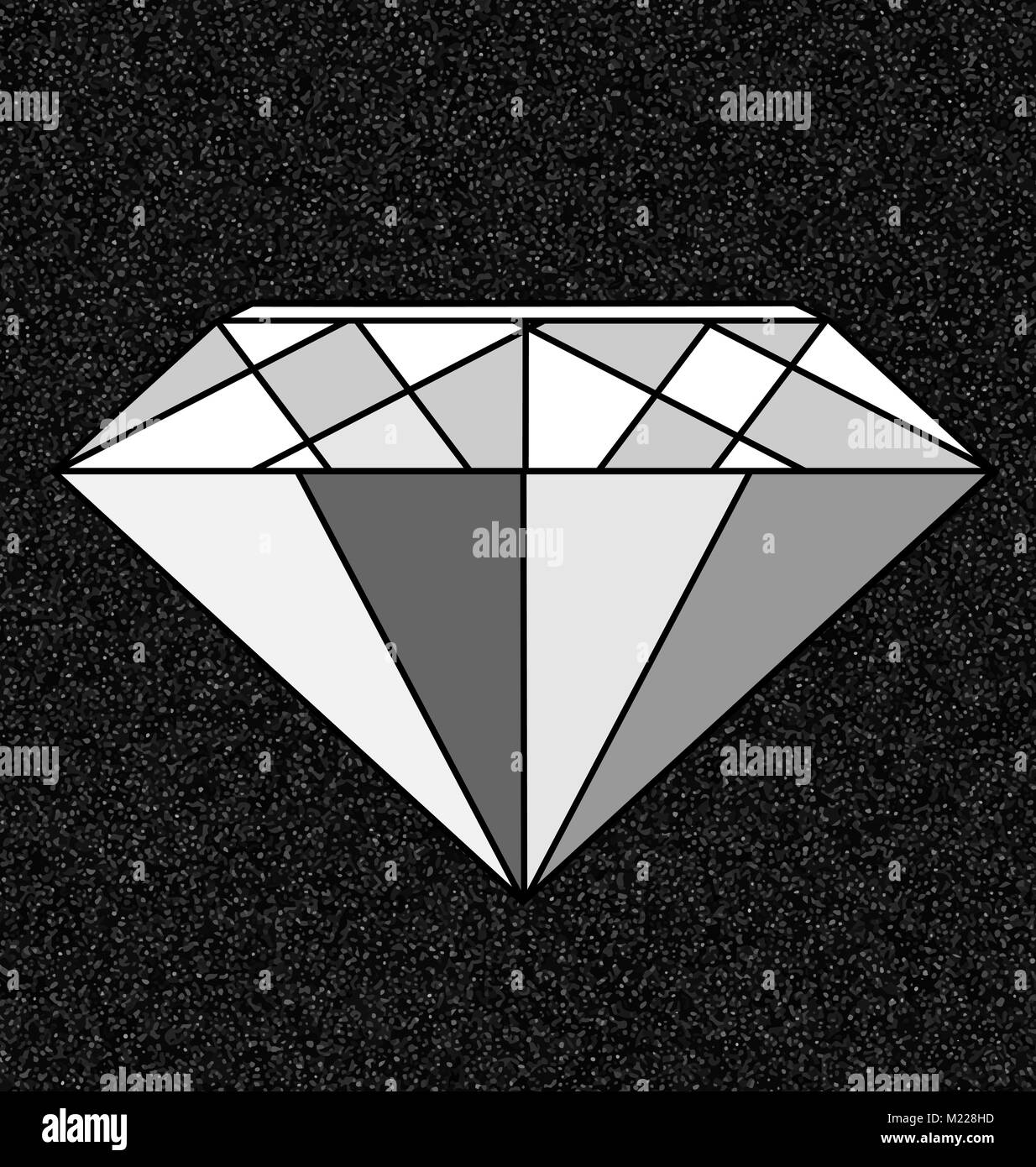 Gris et Blanc abstrait gem Illustration de Vecteur