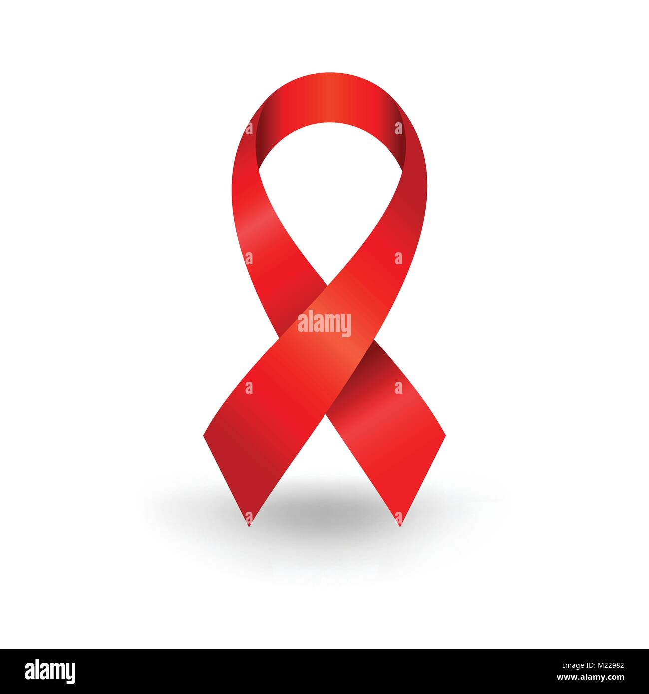 Le VIH Sida réaliste Ruban Rouge Symbole graphique vectoriel Logo Design Illustration de Vecteur