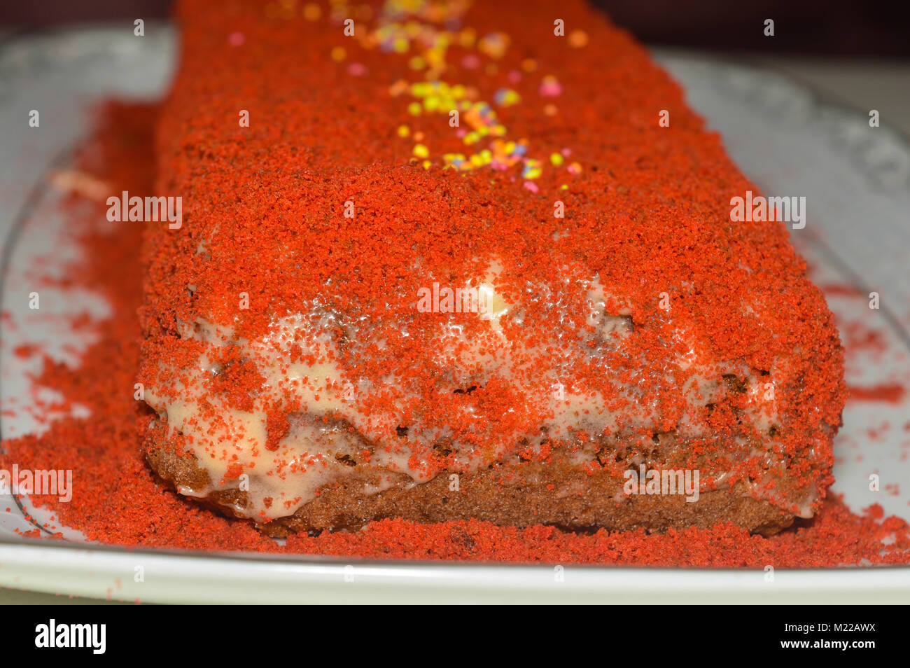 Red Velvet Cake fait maison Banque D'Images