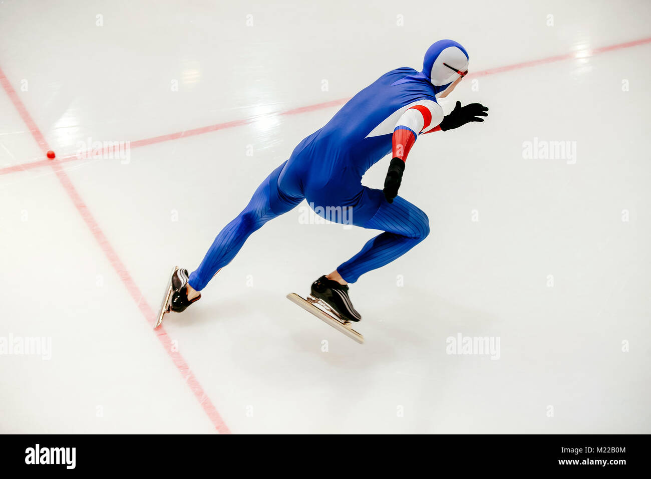 La patineuse de vitesse de démarrage sportif course de sprint à la concurrence Banque D'Images