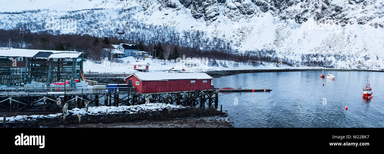 La ville de pêcheurs de Koppangen, Norvège Banque D'Images