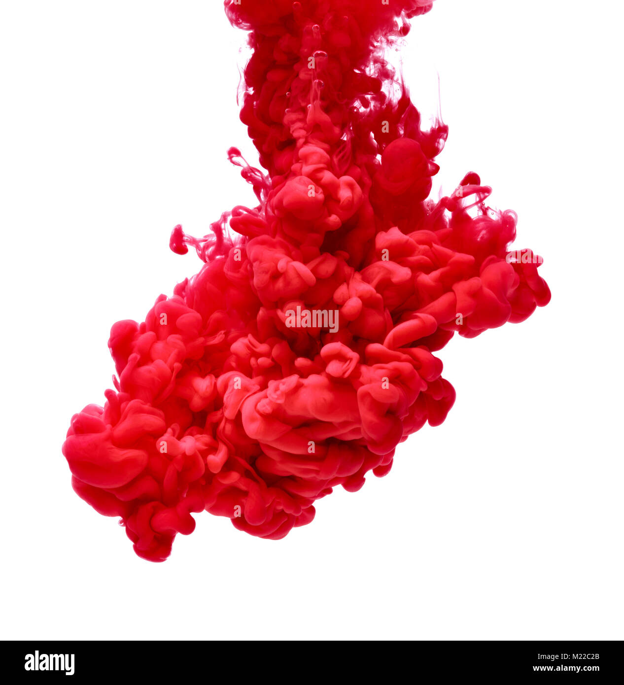Peinture de couleur rouge verser dans l'eau Banque D'Images