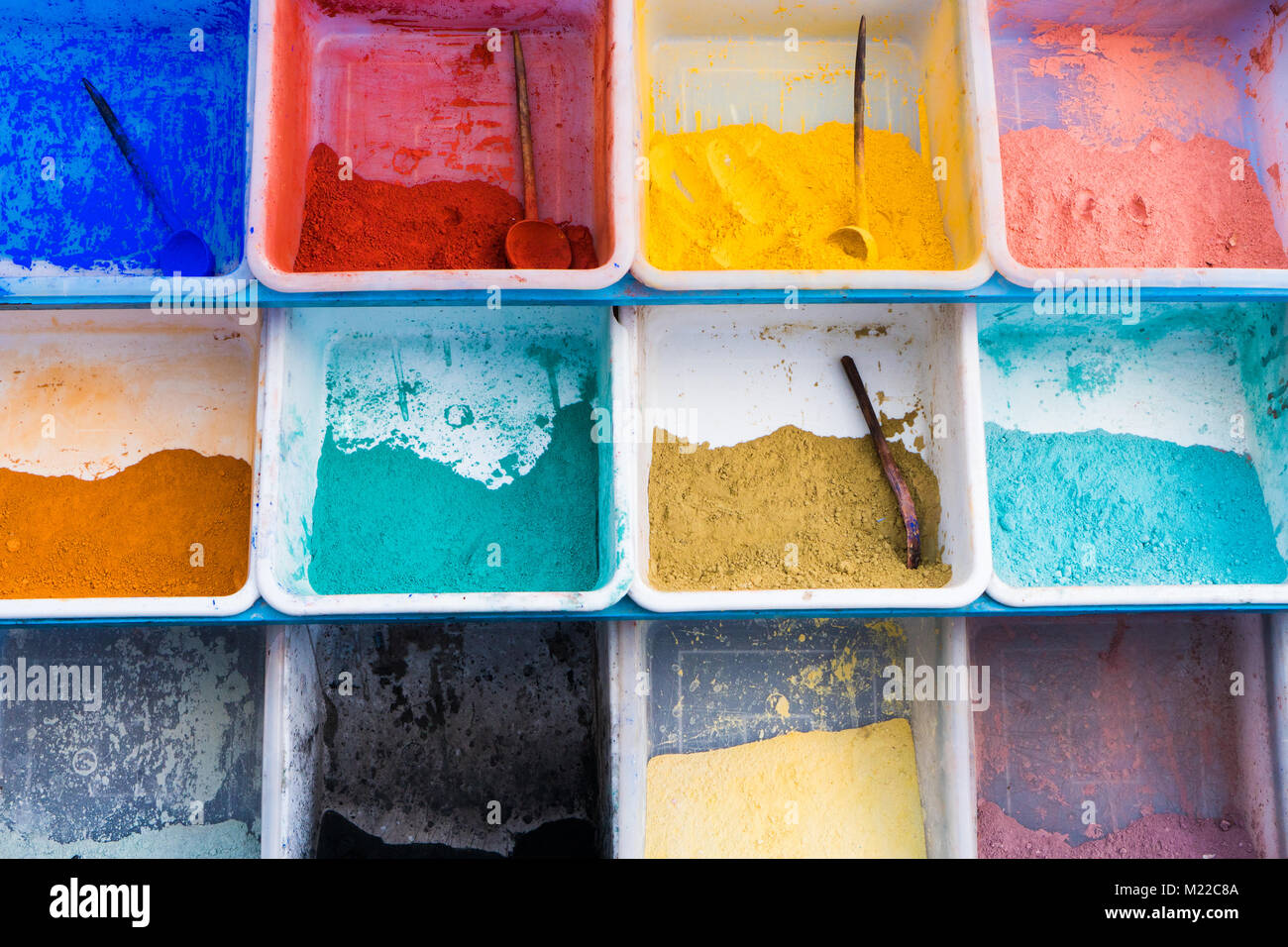 Poudre de couleur colorants utilisés dans la teinture de tissus Banque D'Images