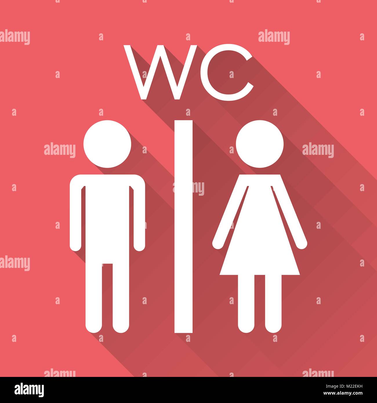 Toilettes toilettes, vecteur icône sur avec l'ombre. L'homme moderne et télévision femme pictogramme. Symbole plat simple pour la conception de site web. Illustration de Vecteur