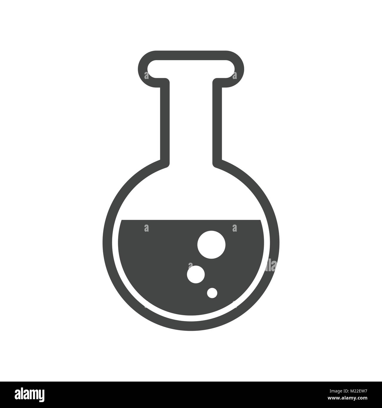 Tube à essai chimique icône pictogramme. Équipement de laboratoire chimique isolé sur fond blanc. Flacons pour expérience expérience scientifique. Vecteur moderne à la mode Illustration de Vecteur