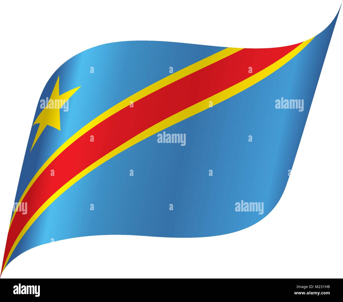 République démocratique du Congo d'un drapeau Illustration de Vecteur