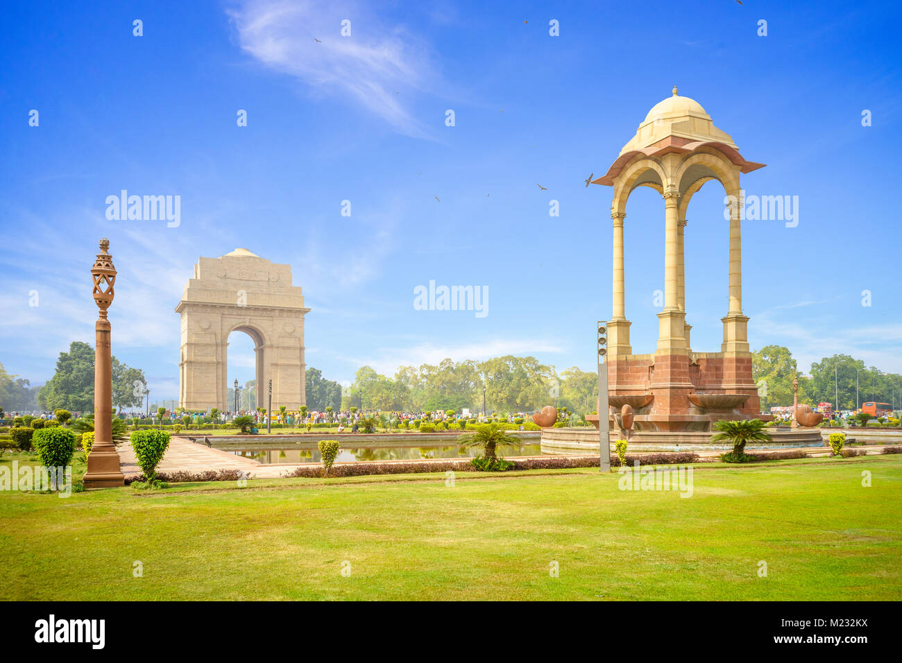 L'auvent et la porte de l'Inde à New Delhi, Inde Banque D'Images
