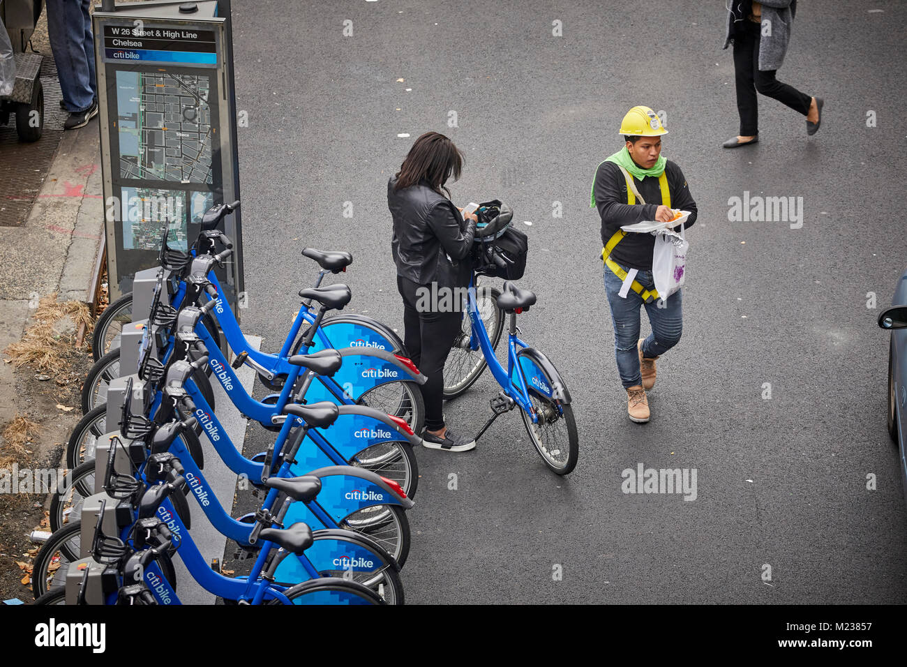 Villes New York Citi Bike Vélo officiel du système de partage de Manhattan Banque D'Images