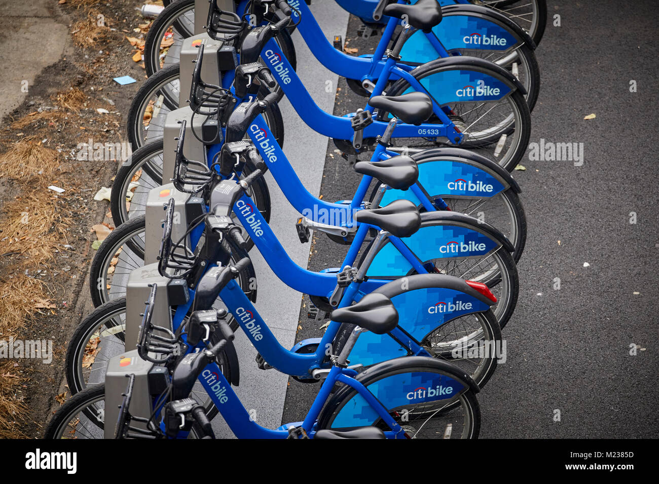 Villes New York Citi Bike Vélo officiel du système de partage de Manhattan Banque D'Images