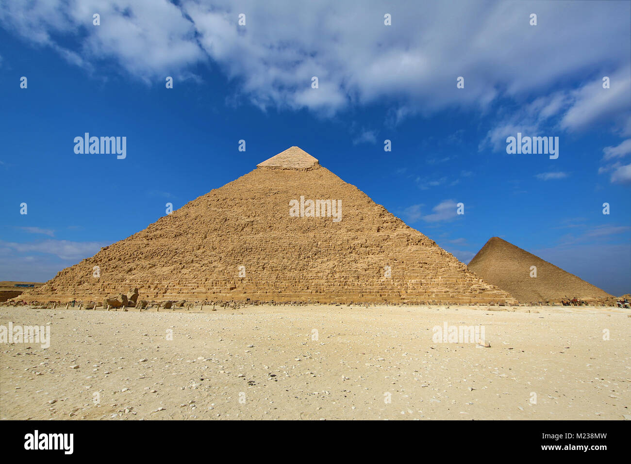 La pyramide de Khéphren Khafré (ou) sur le plateau de Gizeh, Le Caire, Egypte Banque D'Images