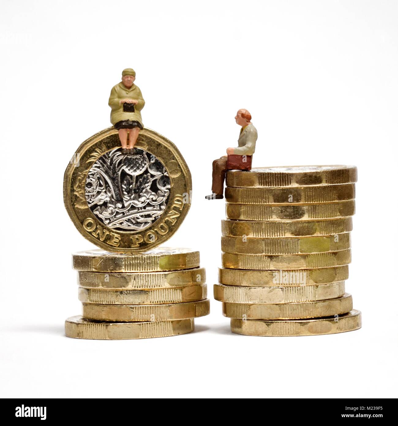 L'écart de revenu de retraite Pension concept Banque D'Images