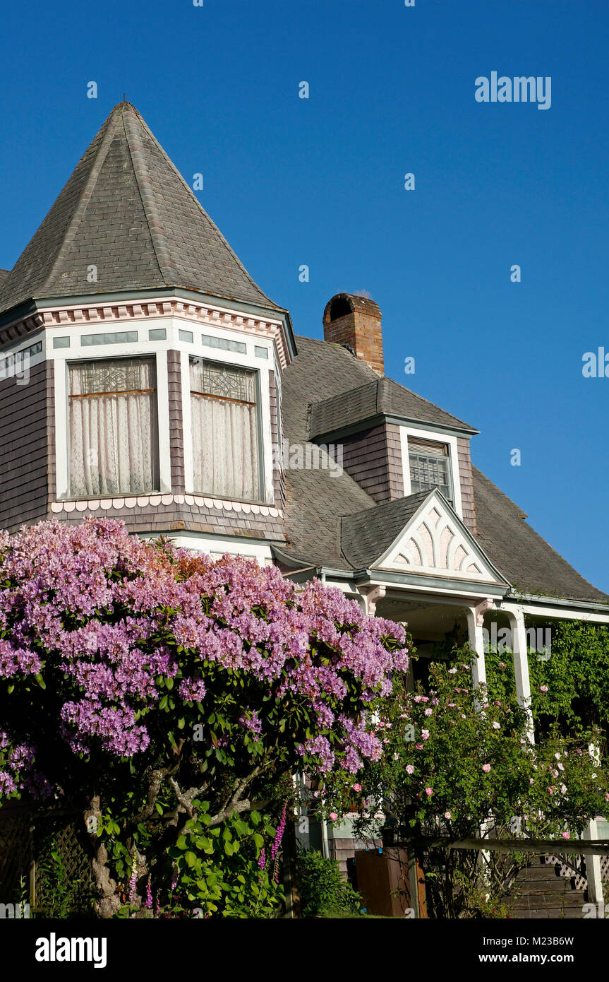 Style Queen Anne maison victorienne dans le quartier historique de Fairhaven Bellingham, Washington State, USA Banque D'Images