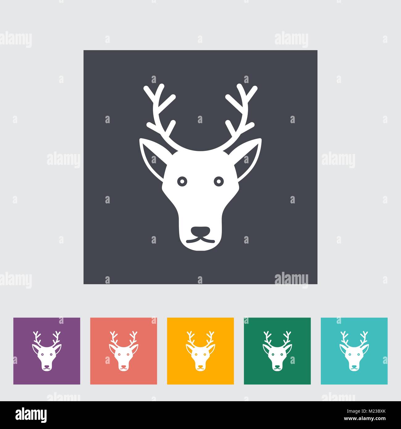 Deer. Seule simple icône du bouton. Vector illustration. Illustration de Vecteur