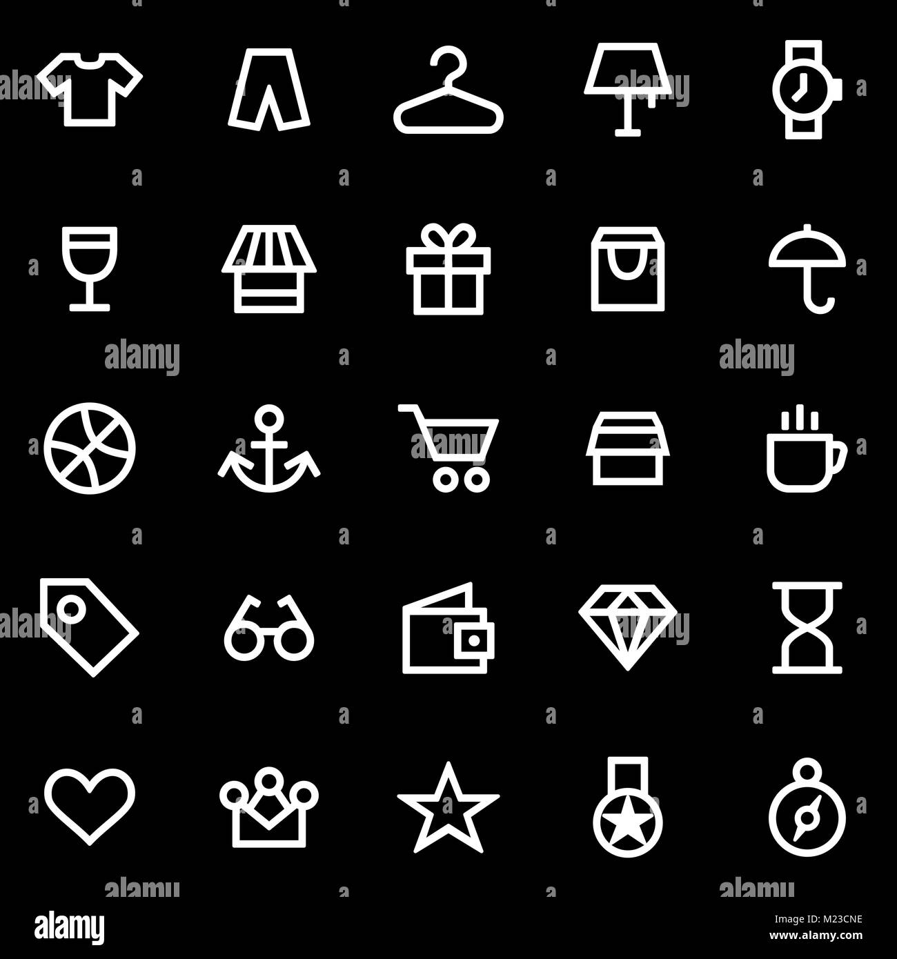 Ensemble d'icônes pour la conception de l'interface utilisateur de style simple. Illustration de Vecteur