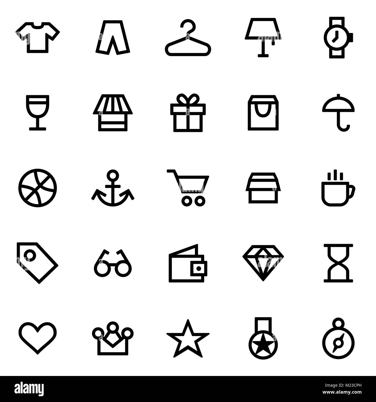 Ensemble d'icônes pour la conception de l'interface utilisateur de style simple. Illustration de Vecteur