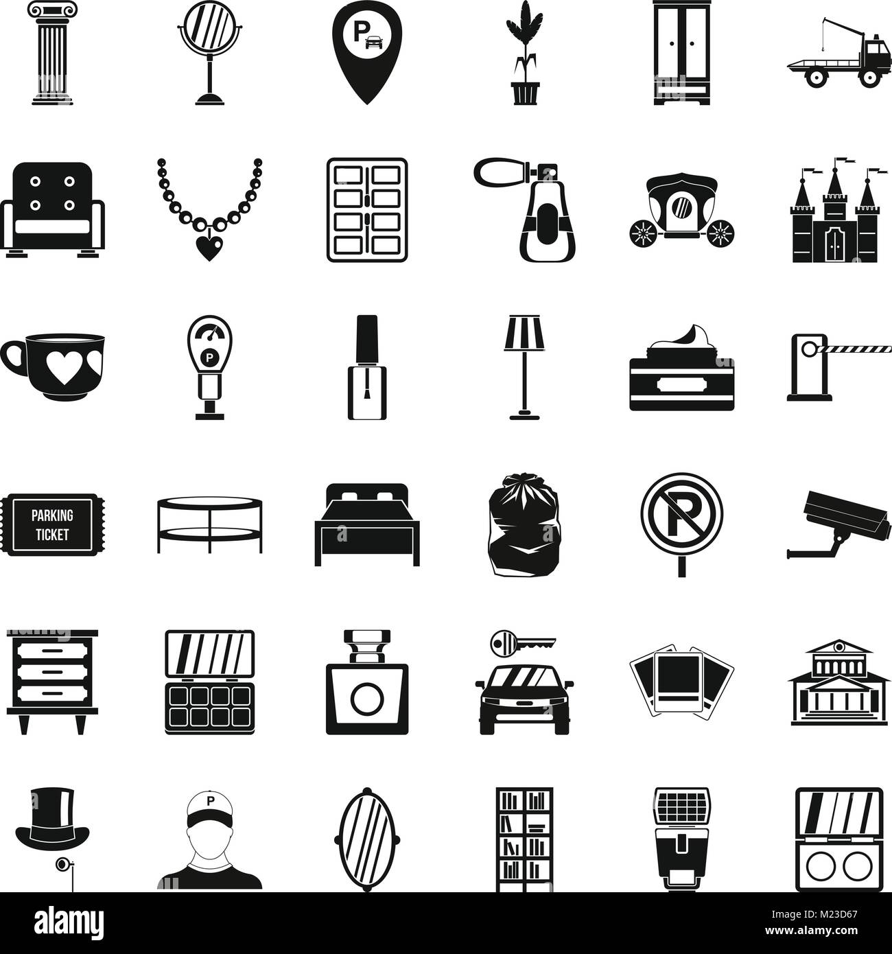 Accueil environnement icons set, le style simple Illustration de Vecteur