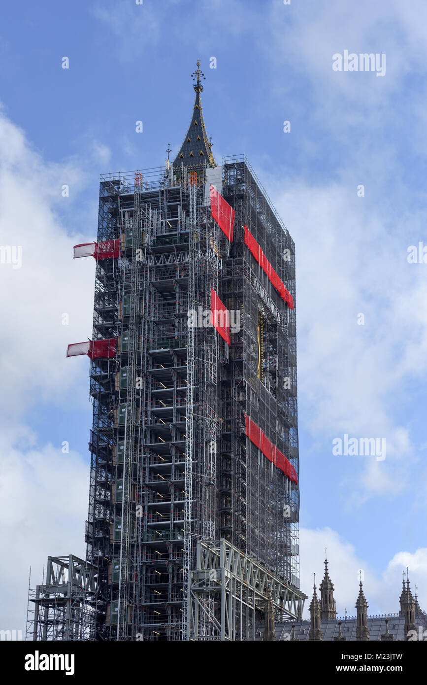 Chambres du Parlement 'Big Big Ben London,UK réparations". Banque D'Images