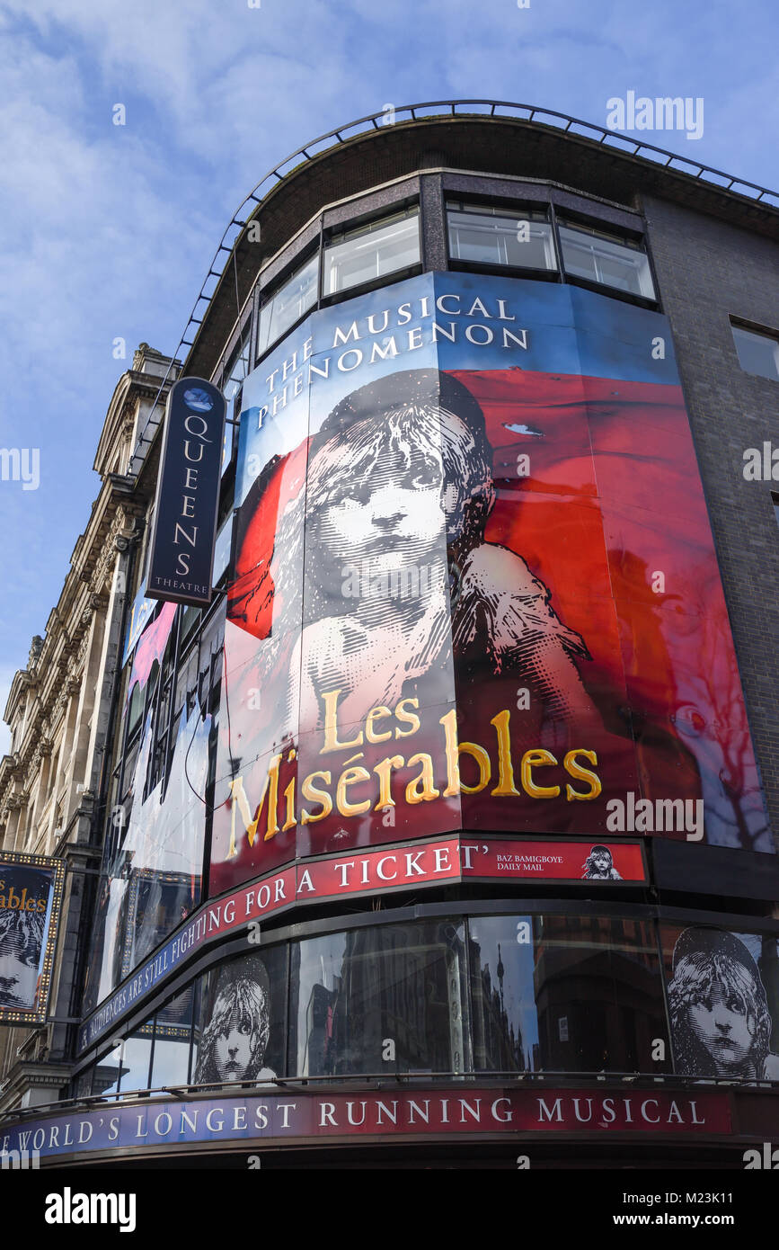 Les Miserables les montrant au Queens Theatre London,UK. Banque D'Images